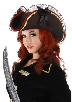 Elope Lady Buccaneer Black Costume Hat