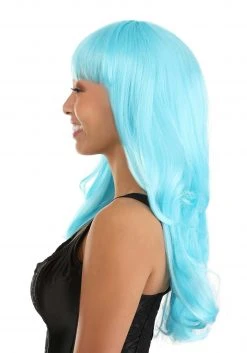 Partytime Wig Light Blue Full Wavy Wig Accessory -Cheap Halloween Store light blue full wavy wig alt 2