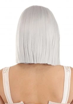 Partytime Wig Light Gray Bob Wig For Women -Cheap Halloween Store light gray bob wig alt 2