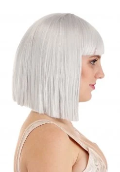 Partytime Wig Light Gray Bob Wig For Women -Cheap Halloween Store light gray bob wig alt 3