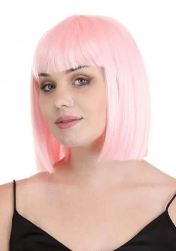 Partytime Wig Light Pink Bob Wig For Adults -Cheap Halloween Store light pink bob wig alt 1