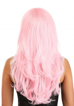 Partytime Wig Wavy Light Pink Full Wig -Cheap Halloween Store light pink full wavy wig alt 3