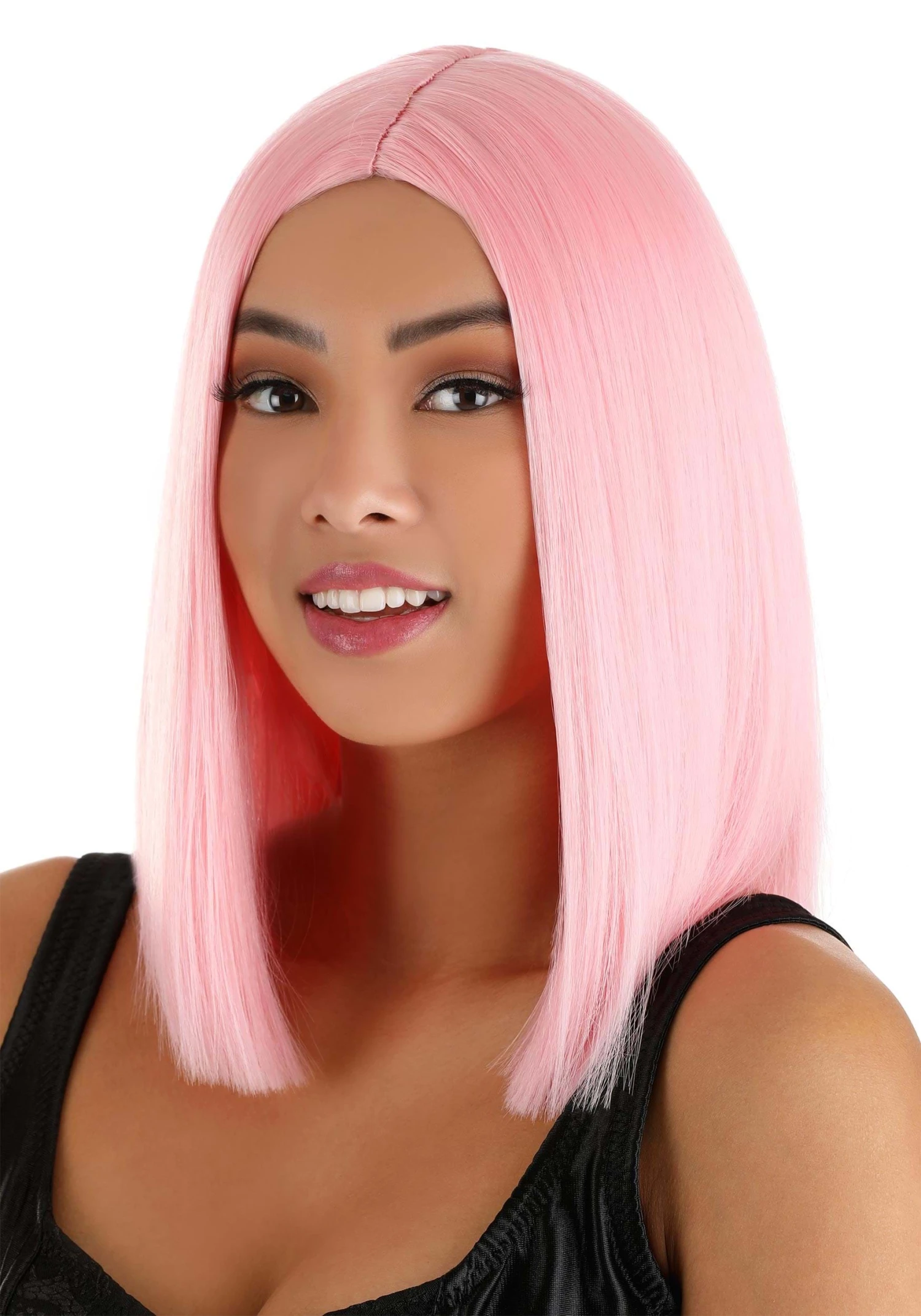 Partytime Wig Light Pink Women's Long Bob Wig 2 Partytime Wig Light Pink Women's Long Bob Wig - Image 2