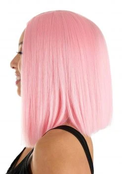 Partytime Wig Light Pink Women's Long Bob Wig 7 Partytime Wig Light Pink Women's Long Bob Wig -Cheap Halloween Store light pink long bob wig alt 3