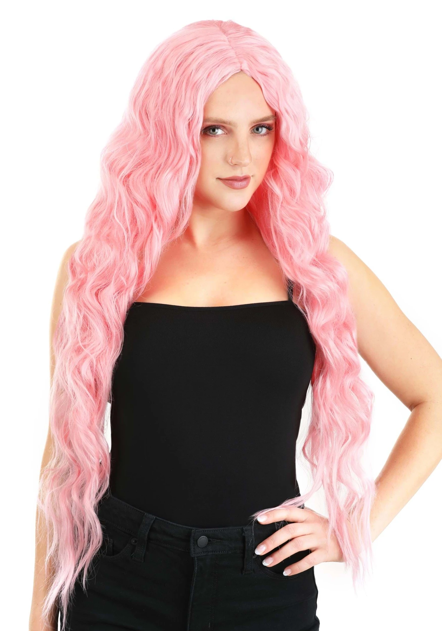 Partytime Wig Light Pink Long Wavy Wig For Women 2 Partytime Wig Light Pink Long Wavy Wig For Women - Image 2