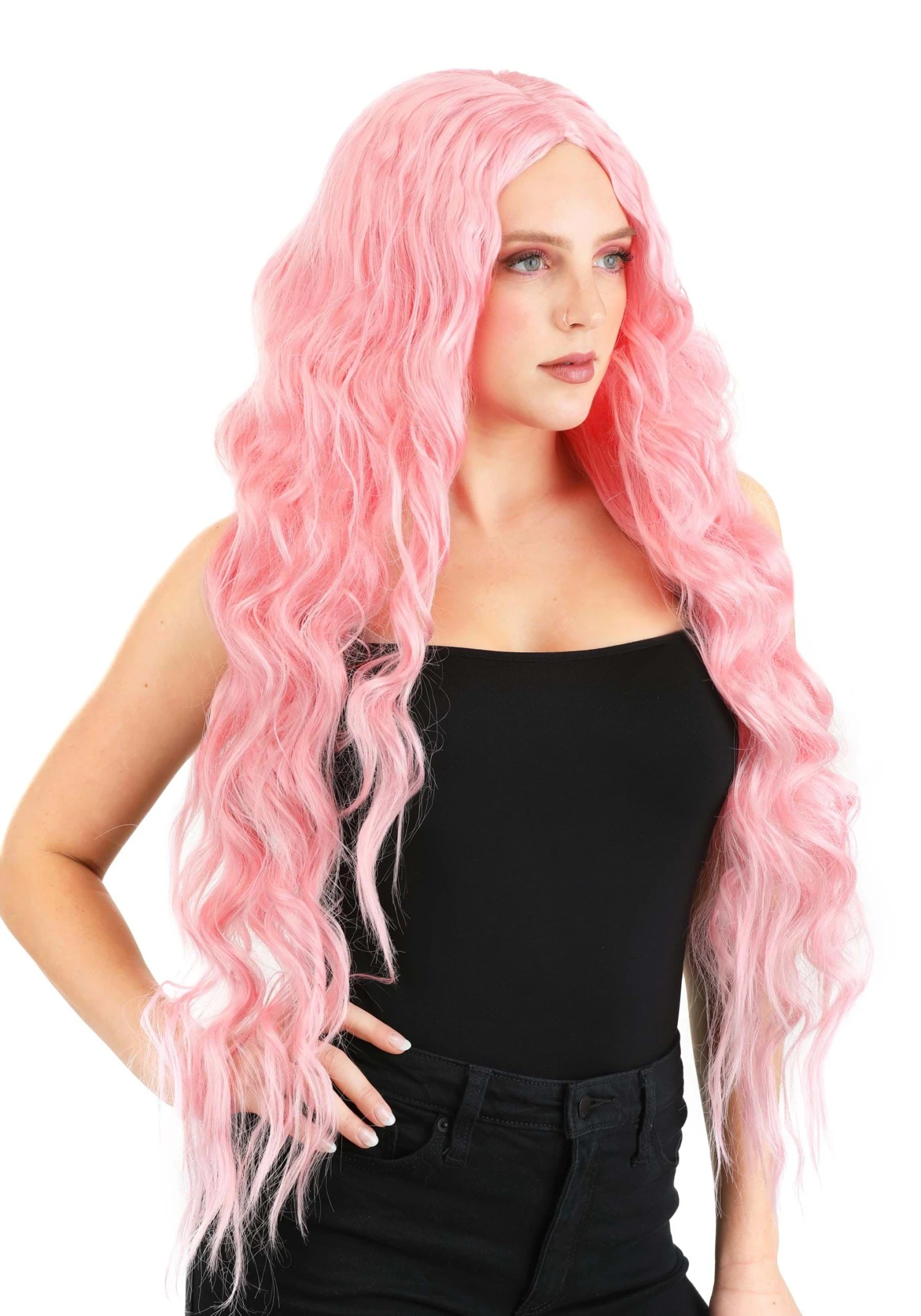Partytime Wig Light Pink Long Wavy Wig For Women 1 Partytime Wig Light Pink Long Wavy Wig For Women