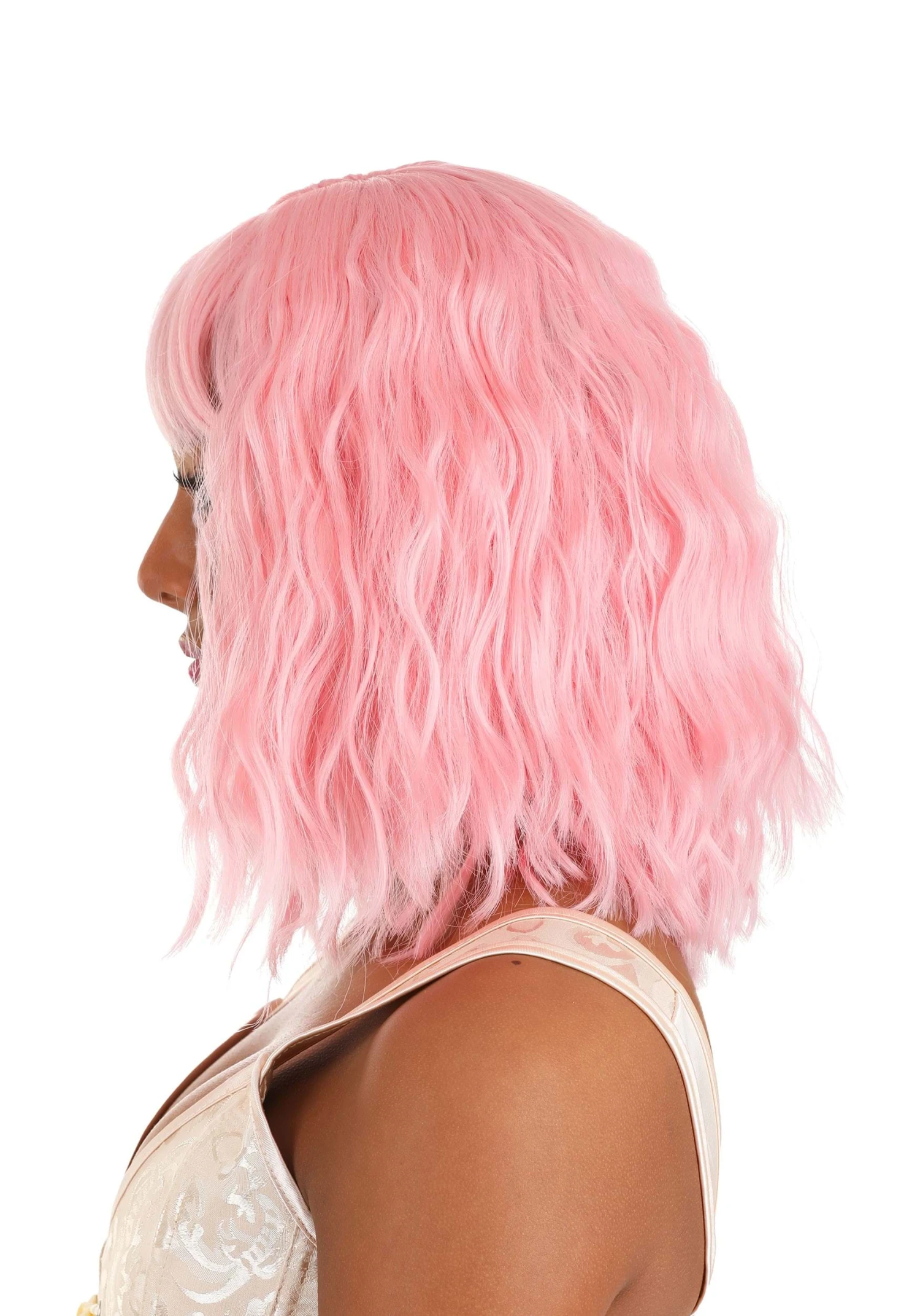 Partytime Wig Light Pink Wavy Wig For Women 4 Partytime Wig Light Pink Wavy Wig For Women - Image 4