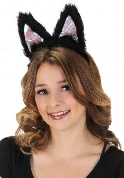 Elope Light-Up Black Cat LumenEars Glowing Headband -Cheap Halloween Store light up black cat lumenears headband