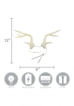 Elope White Light-Up Deer Antlers LumenHorns -Cheap Halloween Store light up deer antlers white lumenhorns alt 3
