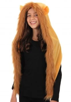 Elope Furry Lion Hood -Cheap Halloween Store lion plush hood alt 2