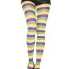 Music Legs Mardi Gras Striped Tights For Women