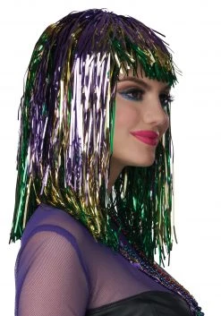 California Costume Collection Women's Mardi Gras Tinsel Wig -Cheap Halloween Store mardi gras tinsel wig alt 2