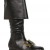 Ellie Black Pirate Buckle Boots For Men