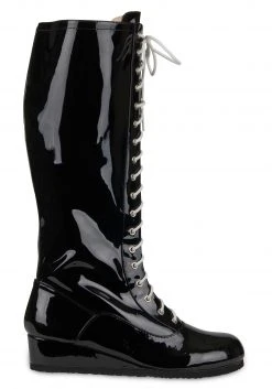 A Leading Role Men's Black Wrestling Boots -Cheap Halloween Store mens black wrestling boot alt 2