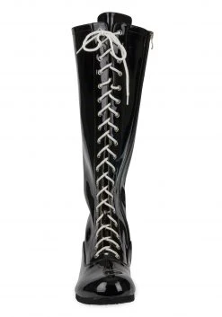 A Leading Role Men's Black Wrestling Boots -Cheap Halloween Store mens black wrestling boot alt 3