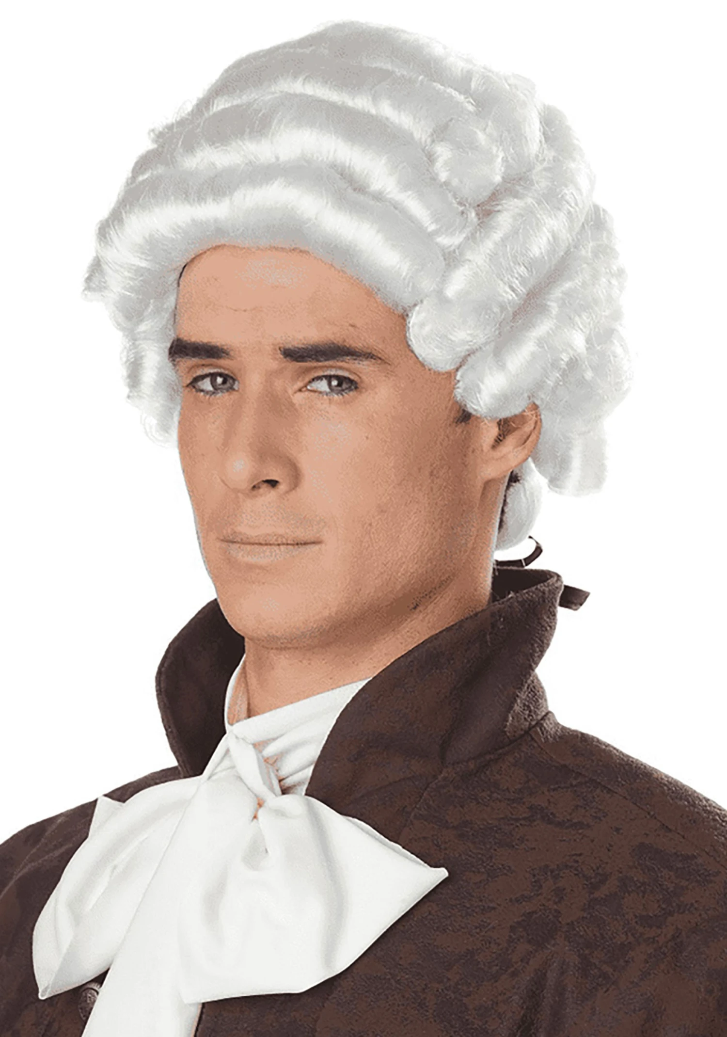 California Costume Collection Men's Colonial White Powdered Wig 1 California Costume Collection Men's Colonial White Powdered Wig