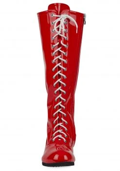A Leading Role Men's Red Wrestling Boots -Cheap Halloween Store mens red wrestling boot alt 3