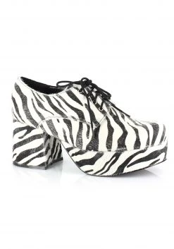 Ellie Zebra Hologram Pimp Shoes For Men