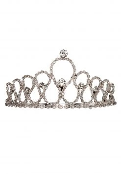 Jacobson Hats Metal Tiara With Silver Rhinestones