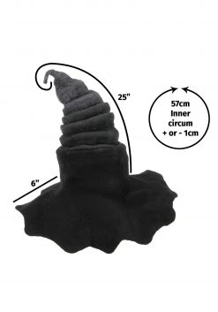 Elope Midnight Fog | Heartfelted Witch Costume Hat -Cheap Halloween Store midnight fog heartfelted witch hat alt 3