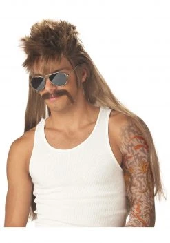 California Costume Collection Mississippi Mud Mullet & Mustache