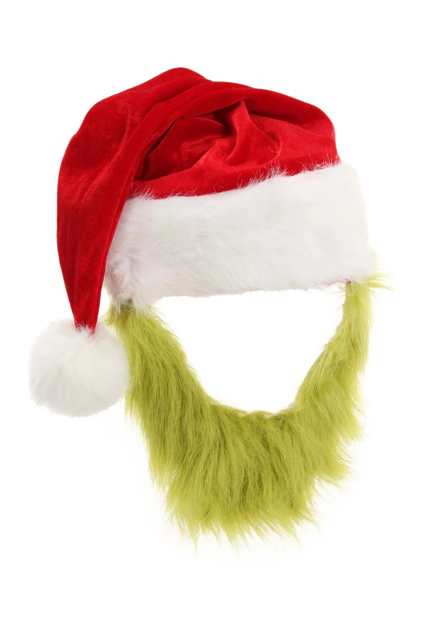 Elope Grinch Costume Hat With Fur Beard 2 Elope Grinch Costume Hat With Fur Beard - Image 2