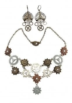 Elope Multi Gear Necklace & Earrings For Adults