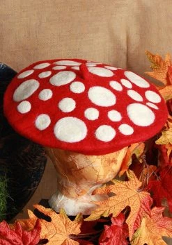 Elope Mushroom Heartfelted Red Hat -Cheap Halloween Store mushroom heartfelted hat alt 3