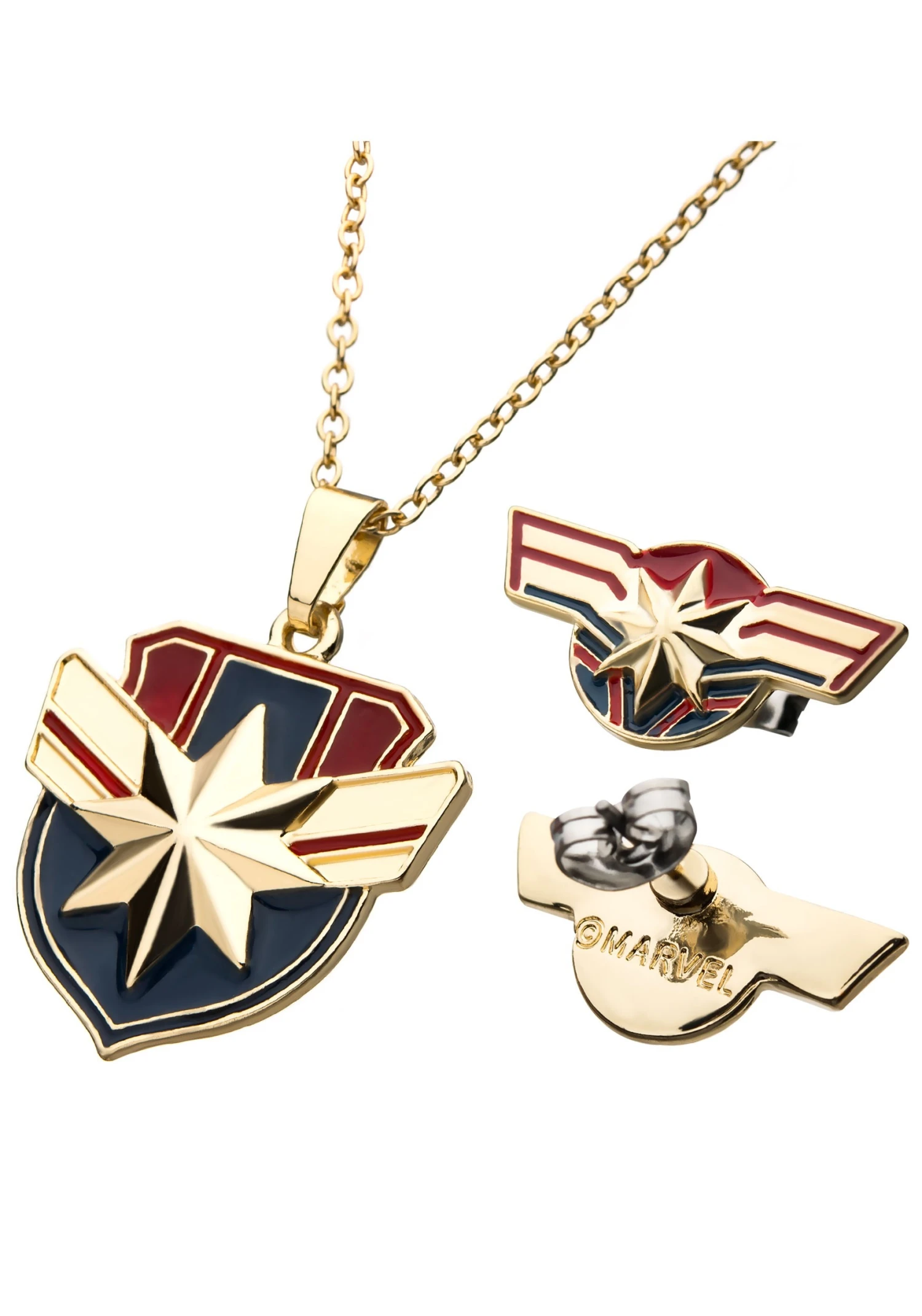 SALESONE Captain Marvel Necklace/Earring Gift Set 2 SALESONE Captain Marvel Necklace/Earring Gift Set - Image 2
