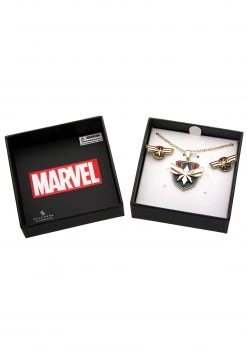 SALESONE Captain Marvel Necklace/Earring Gift Set 5 SALESONE Captain Marvel Necklace/Earring Gift Set -Cheap Halloween Store necklace and earring captain marvel gift set 2
