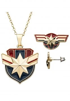 SALESONE Captain Marvel Necklace/Earring Gift Set