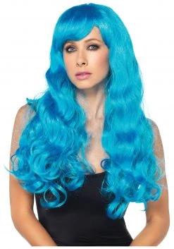 Leg Avenue Neon Blue Long Wig