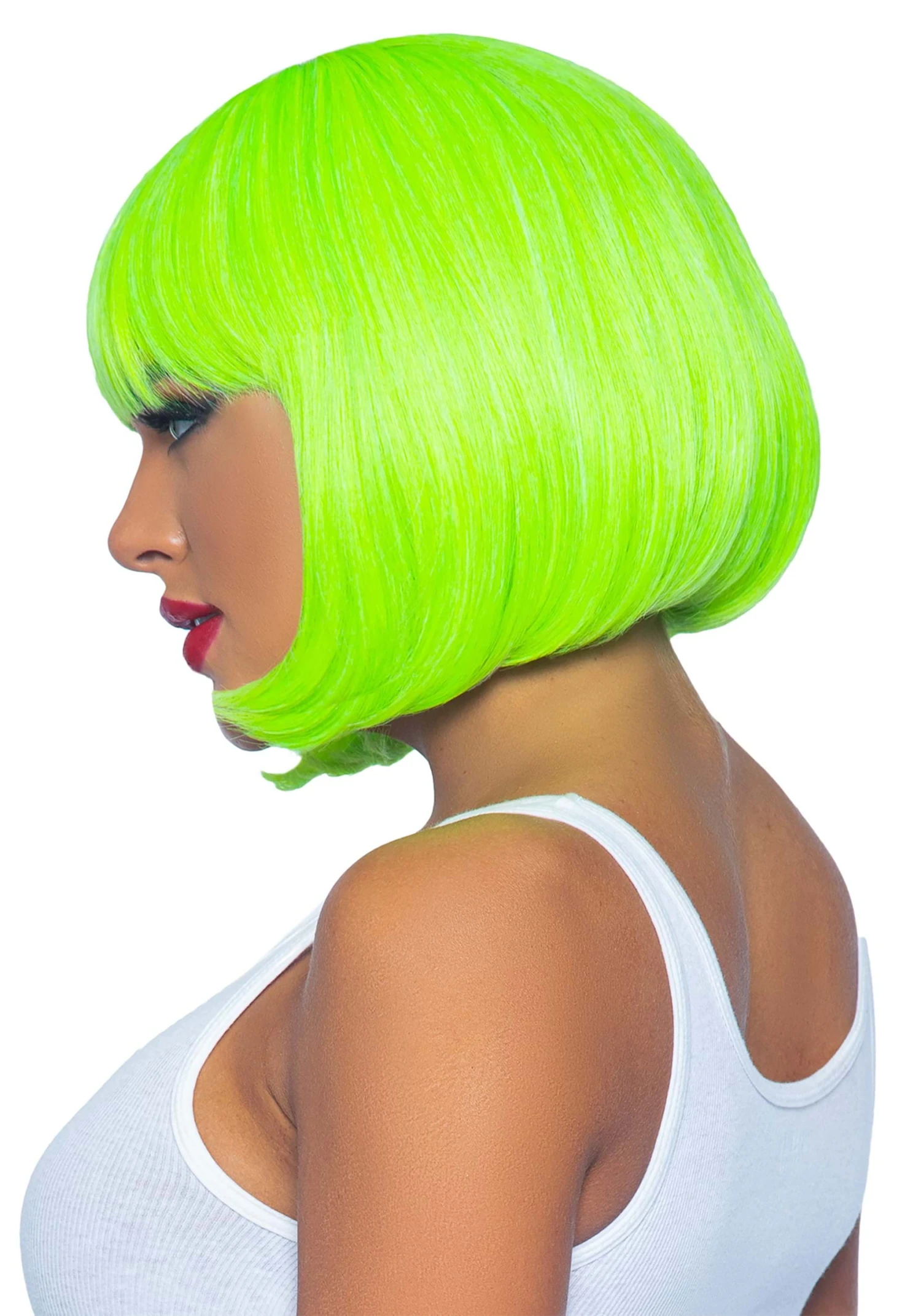 Leg Avenue Neon Green Short Bob Women's Wig 3 Leg Avenue Neon Green Short Bob Women's Wig - Image 3