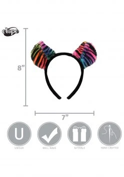 Elope Neon Rainbow | Tiger Ears Headband -Cheap Halloween Store neon rainbow tiger ears headband alt 3 update