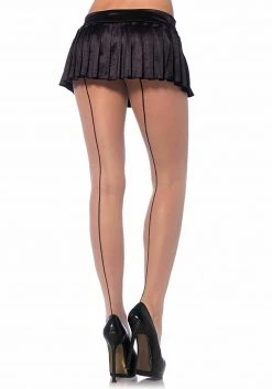 Leg Avenue Nude Sheer Nylons With Backseam For Women