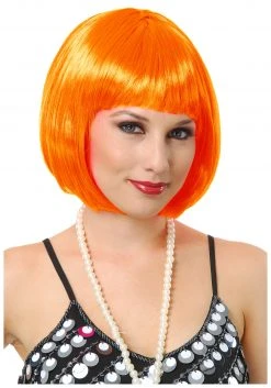 Charades Orange Bob Wig