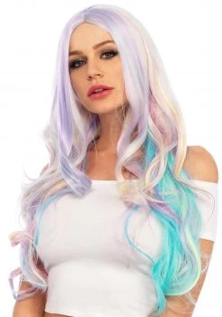Leg Avenue Ladies Pastel Rainbow Wavy Wig