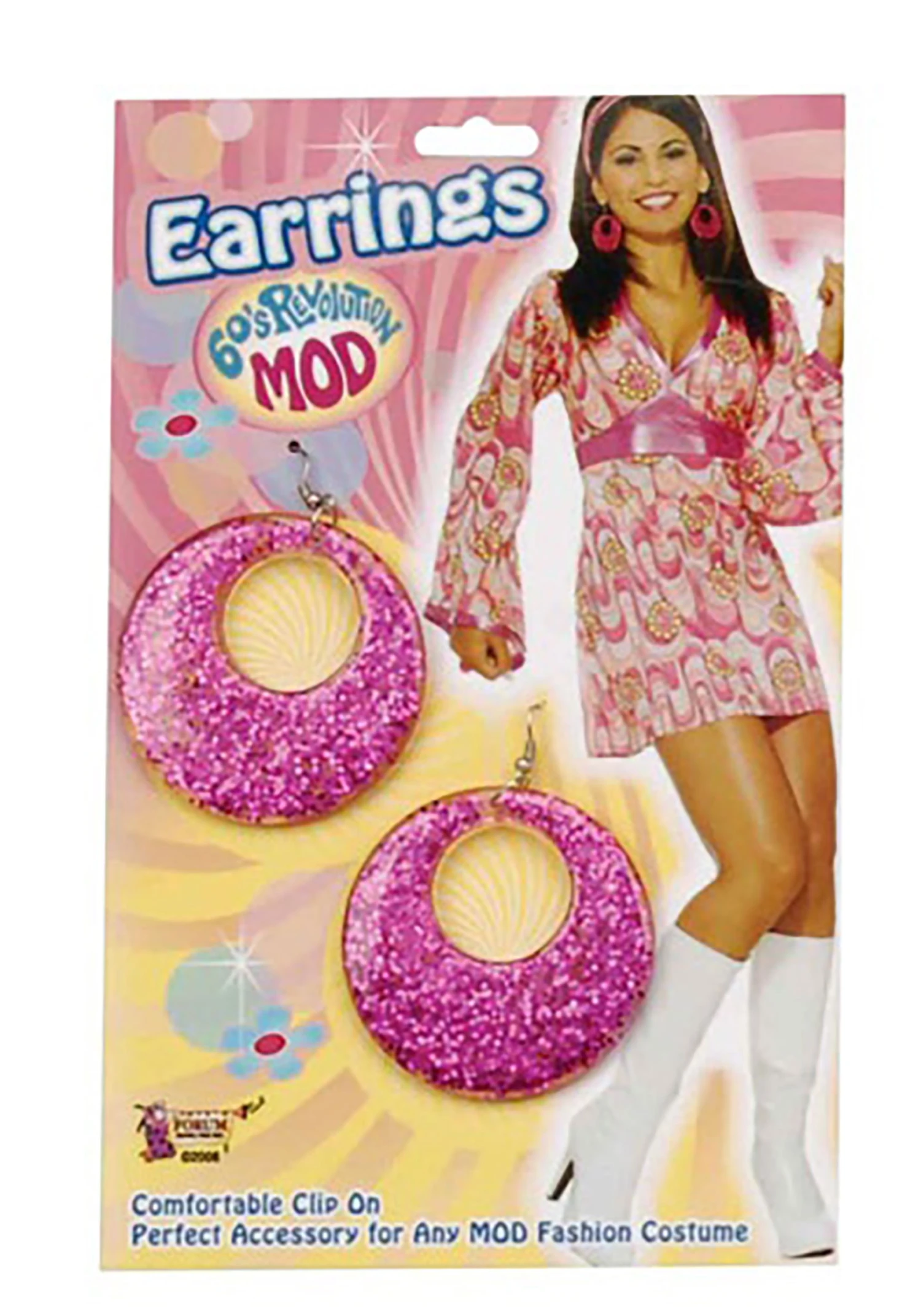Forum Novelties, Inc Pink Mod Earrings 1 Forum Novelties, Inc Pink Mod Earrings