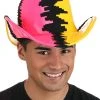 Elope Deluxe Pink & Yellow Randy Savage Cowboy Hat