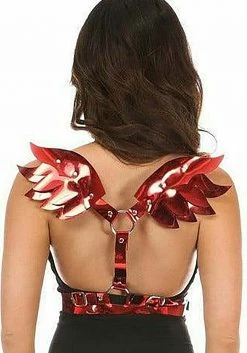 Daisy Corsets Women's Plus Size Red Metallic Devil Wings