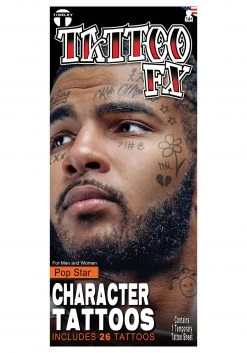 Tinsley Transfers Pop Star Temporary Character Tattoos