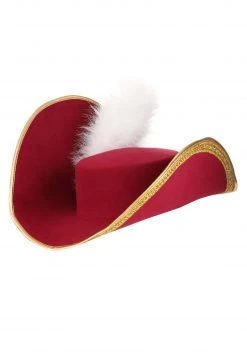 Guangzhou Fashion Travelling Goods Co. Ltd Premium Red Captain Hook Hat 5 Guangzhou Fashion Travelling Goods Co. Ltd Premium Red Captain Hook Hat -Cheap Halloween Store premium captain hook hat alt 2