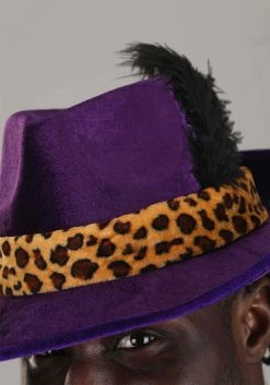 Elope Purple Pimp Hat Costume Accessory -Cheap Halloween Store purple pimp hat alt 3