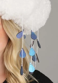 Elope Adult Plush Rain Cloud Costume Hat -Cheap Halloween Store rain cloud plush hat alt 2