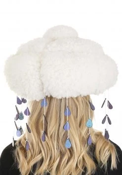 Elope Adult Plush Rain Cloud Costume Hat -Cheap Halloween Store rain cloud plush hat alt 3