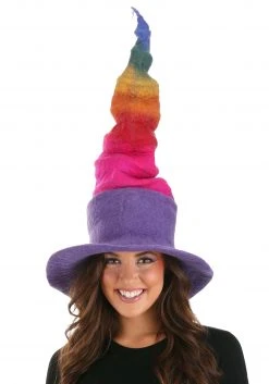 Elope Adult Rainbow Borealis Heartfelted Witch Costume Hat 12 Elope Adult Rainbow Borealis Heartfelted Witch Costume Hat -Cheap Halloween Store rainbow borealis heartfelted witch hat alt 3