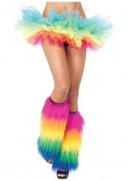 Leg Avenue Rainbow Furry Leg Warmers