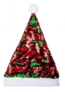 Jacobson Hats Red And Green Santa Claus Flip Sequin Hat