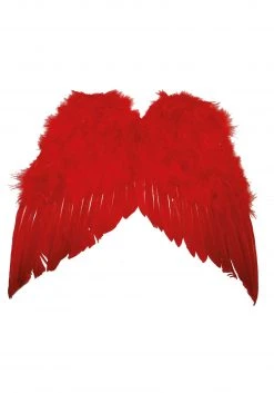 Funny Fashions Red Angel Wings With Feathers