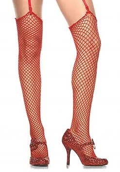 Leg Avenue Red Fishnet Stockings